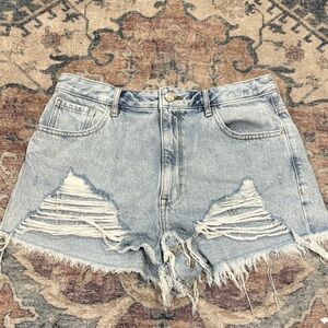 PacSun Light Blue Distressed Jean Shorts